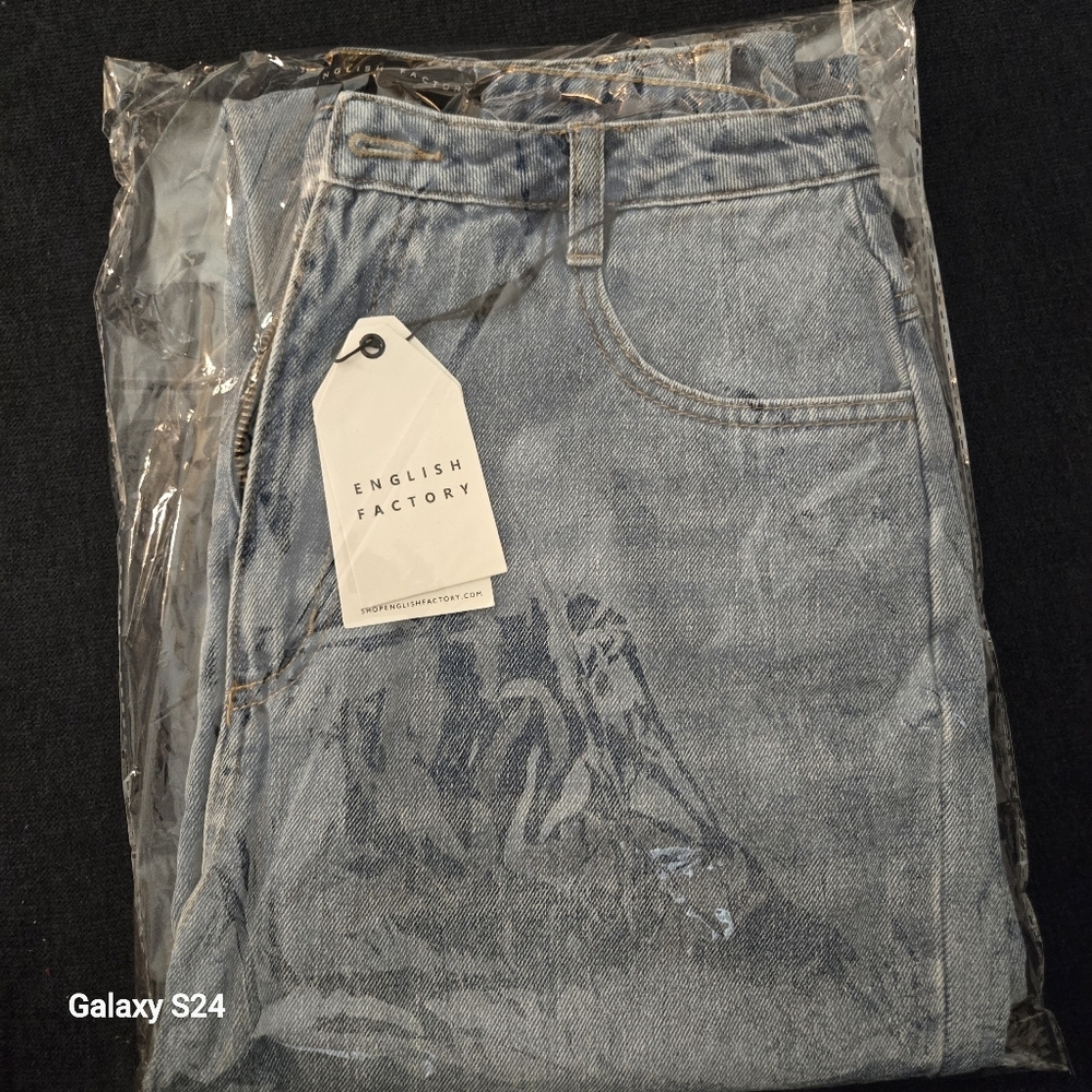 English Factory Womens Ankle Jeans High Rise Denim Medium Wash Blue SZ:29 New - Picture 7 of 7